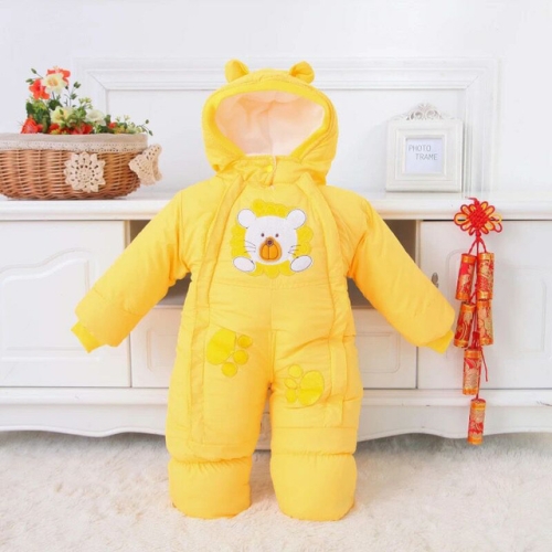 

Winter Babies Cartoon Lion Pattern Jumpsuits Children Romper, Size:XL(Yellow)