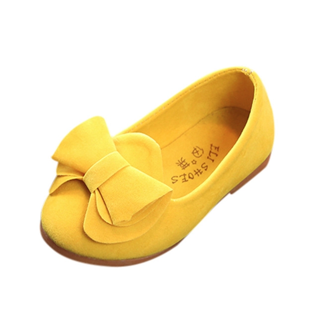 

Baby Girls Bowknot Sandals Toddler Children Casual Princess Shoes, Size:22(Yellow)