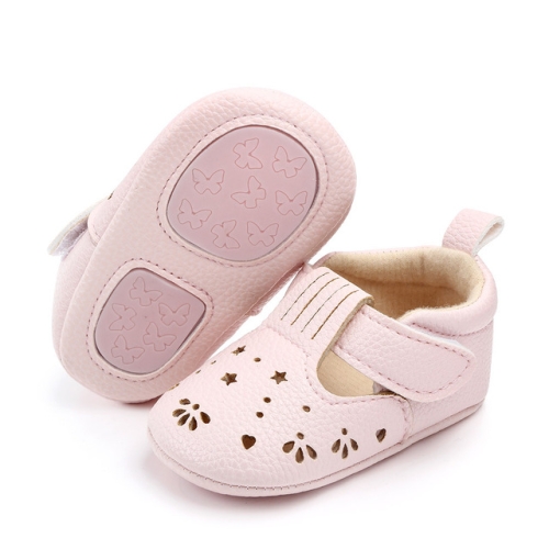 

Hollow Princess Baby Girls Infantil First Walkers Anti-slip Hard sole Sneakers Baby shoes(Pink)