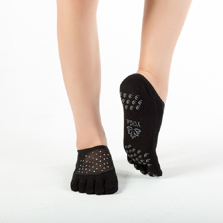 

Lace Mesh Non-slip Yoga Socks with Diamonds, Size:One Size(White Diamond Black Full Toe)