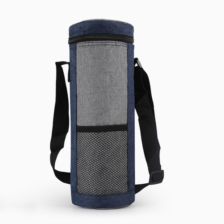 

Insulation Pot Cup Set Hot Water Bottle Protective Cover Outdoor Picnic Travel Slung Fresh-keeping Cup Bag, Capacity:1.1 - 2L(Navy)