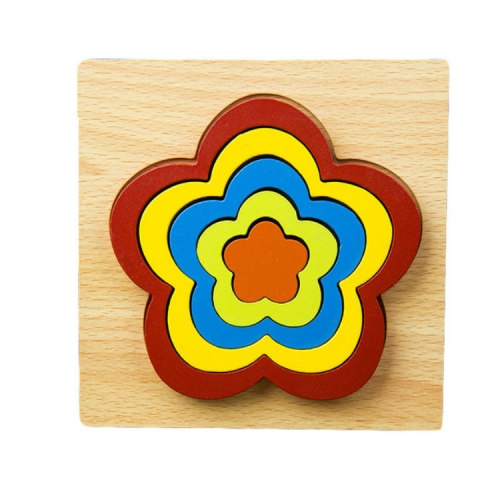 

DIY Creative 3D Wooden Puzzle Geometry Shape Puzzle Children Educational Toys(Flower)