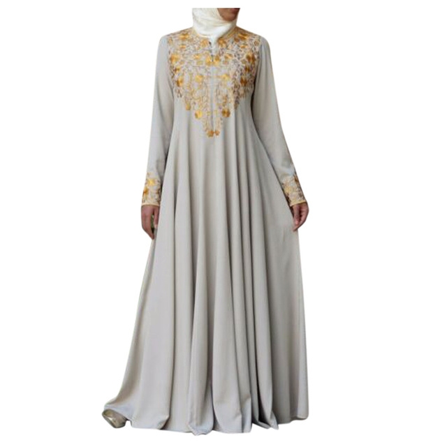 

Women Print Long Sleeve Dress, Size:XL(Beige)