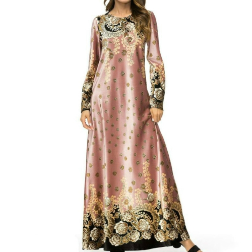 

Long-Sleeved Fashion Print Dress, Size:M(Pink)