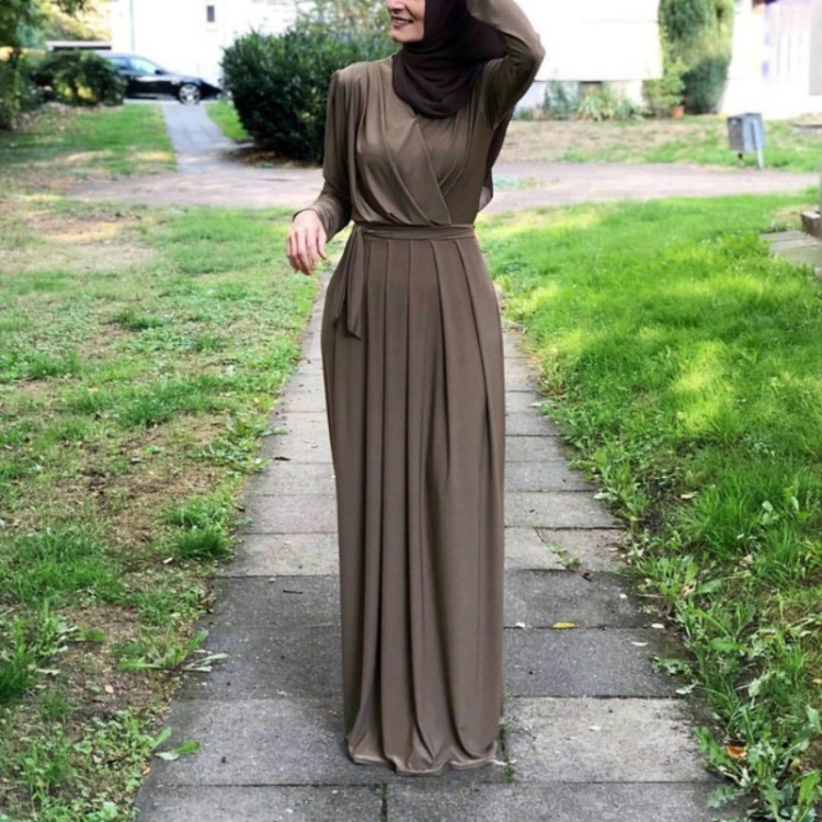 

Fashion Minimalist Elegant Long Dress, Size:XXL(Khaki)