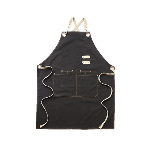 

2 PCS Barista Hairdresser Apron Florist Restaurant Bar Work Clothes One Size(Black)