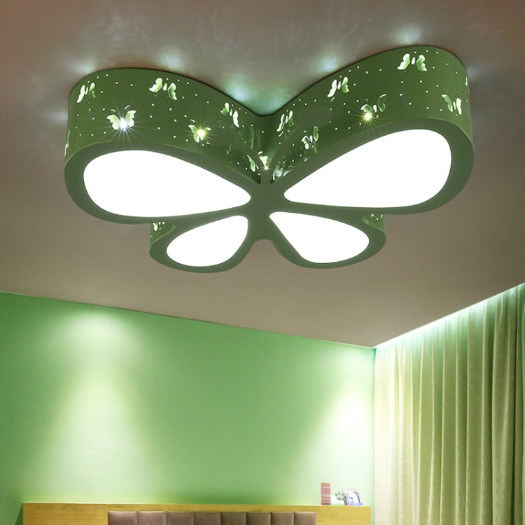 

50cm 32W Colorful Butterfly Hollow Iron LED Ceiling Lamp, Light Color:LED Smart 3 Colors(Green)