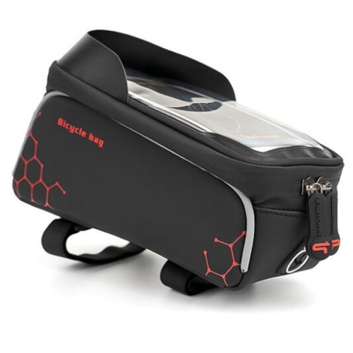 

PROMEND Waterproof MTB Road Bike Touch Screen Bag for 6.0 Inch Phone, Color:Black-red neutral magic square