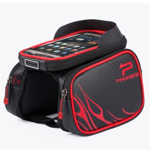 

PROMEND 6.2 Inch Bicycle Front Beam Saddle Bag Rainwater Touch Screen Upper Tube Mobile Phone Bag 6.2 inch(Red)