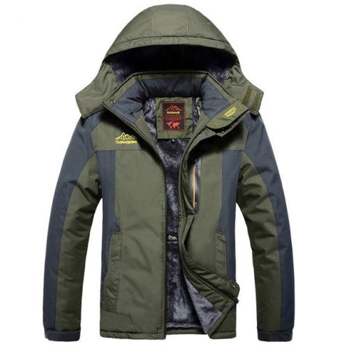 

Winter Fleece Military Jackets Men Windproof Waterproof Outwear Parka Windbreaker Warm Coat, Size:5XL(Army Green)