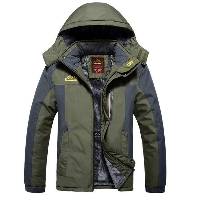 

Winter Fleece Military Jackets Men Windproof Waterproof Outwear Parka Windbreaker Warm Coat, Size:9XL(Army Green)