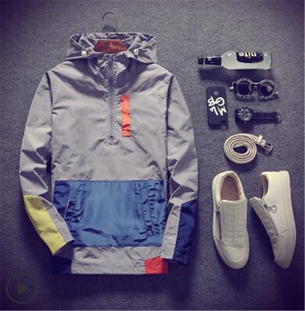 

Casual Men's Jackets Waterproof Spring Hooded Coats Men Outerwear Clothing, Size:XXXL(Gray)