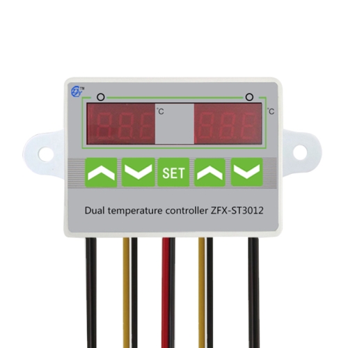 

ST3012 Microcomputer Intelligent Temperature Controller Dual Temperature Dual Control Electronic Temperature Controller, Voltage:24V