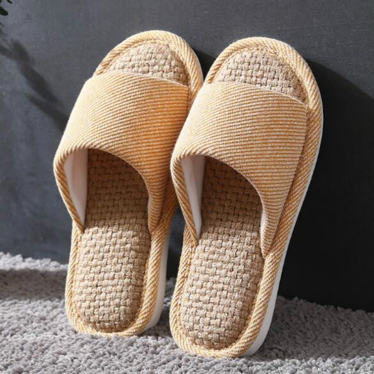 

Unisex Slippers Home Indoor Cotton Fabric Slippers, Size:36(Yellow)