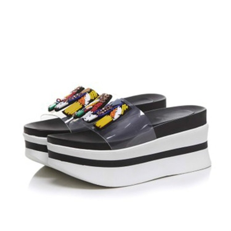 

Fashion Open Toe Summer Slipper Shoes, Shoe Size:37(Black)