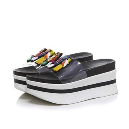 

Fashion Open Toe Summer Slipper Shoes, Shoe Size:38(Black)