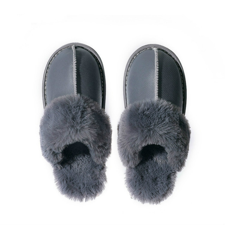 

Women Solid Color Warm Plush Slippers, Size:35(Gray)
