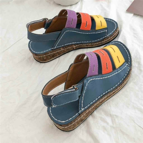 

Summer Stitching Open Toe Casual Sandals, Size:38(Blue)