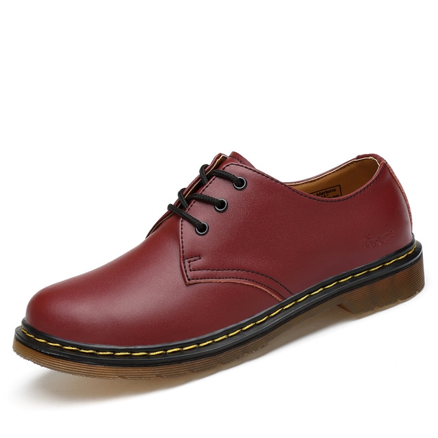 

Shrimp Skin Martin Boots Casual Shoes for Men and Women, Size:45(Red)