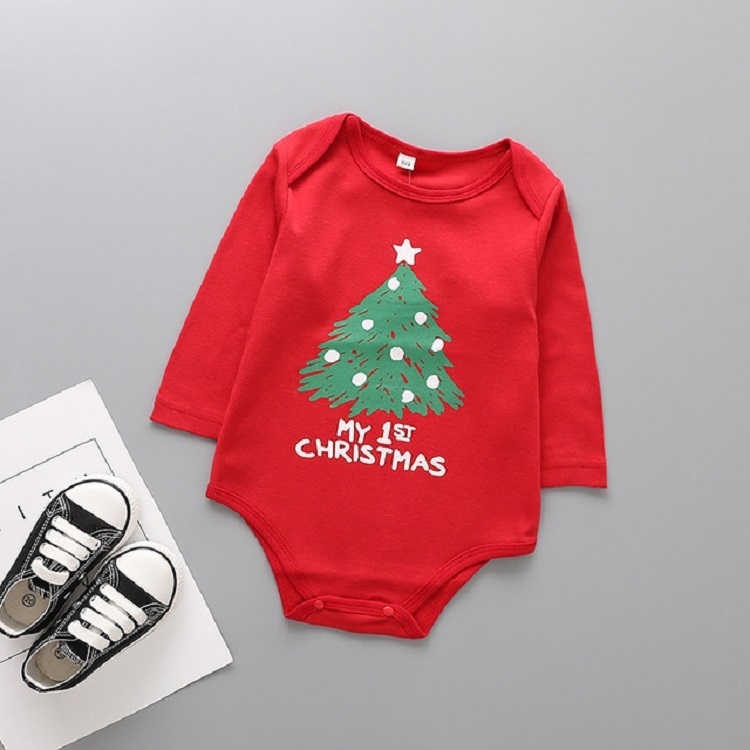 

Spring and Autumn Children Christmas Costumes Cotton Long Sleeve Triangle Jumpsuits Romper, Size:80 Yards(A)