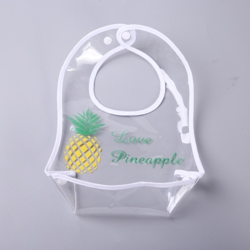 

Leakproof Transparent Baby Bib Foldable EVA Waterproof Rice Bib(Pineapple)