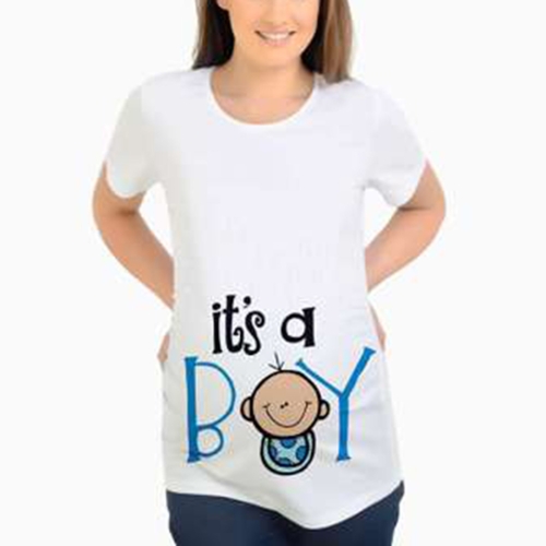 

Funny Baby Pattern Pregnant Women Short Sleeve T-Shirt, Size:M(White)