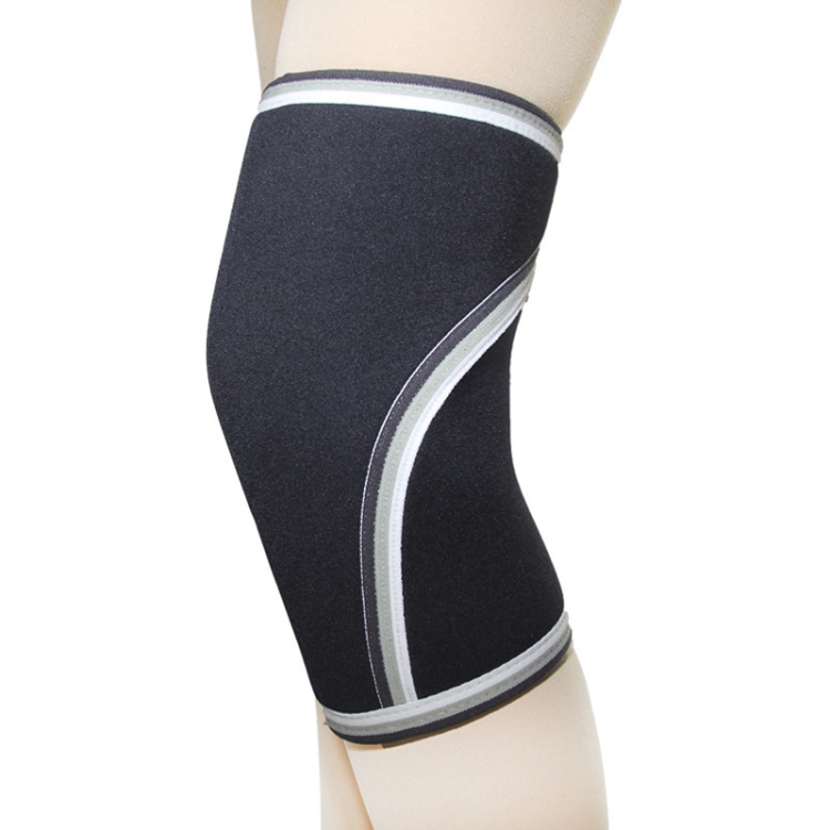 

7mm SCR Neoprene Rubber Weightlifting Knee Pads Outdoor Sports Protector, Size:M(Black)