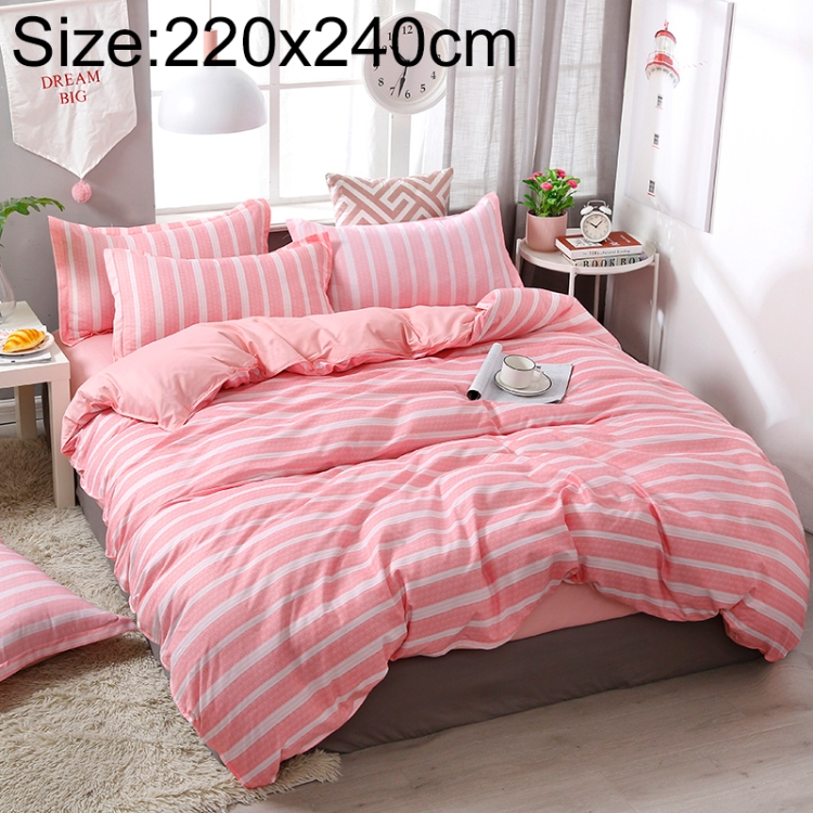 

Bedding Sets Soft Comfortable Family Set Bed Linings, Size:2.2m Four-piece sheet(220x240cm)(Pink)