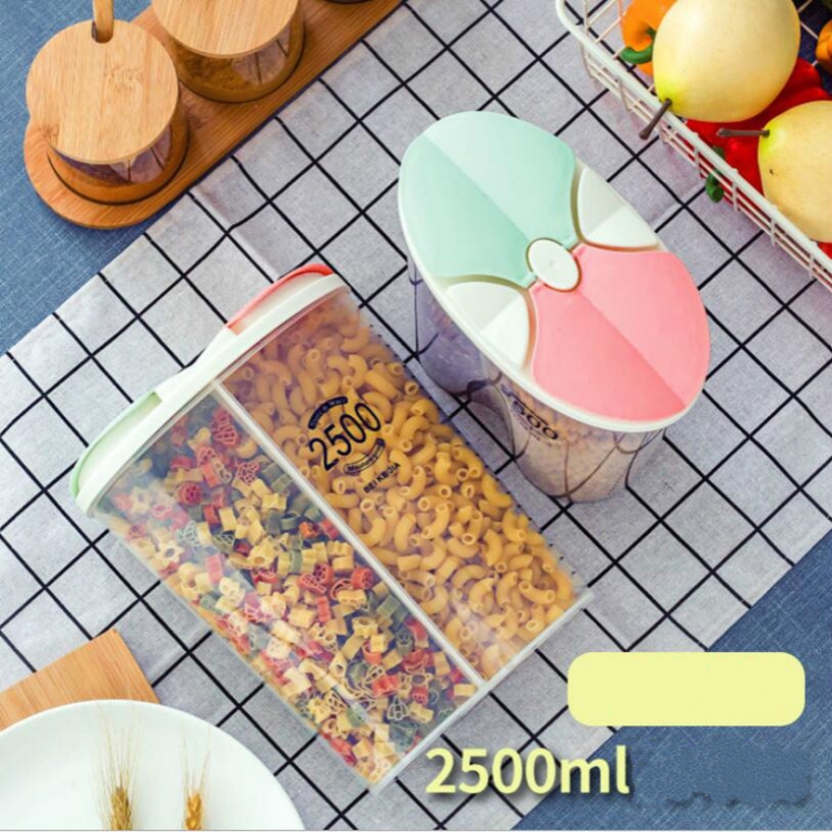 

Two Separation 1500ml 2 PCS Preserved Grain Cereal Storage Box Home Food Kitchen