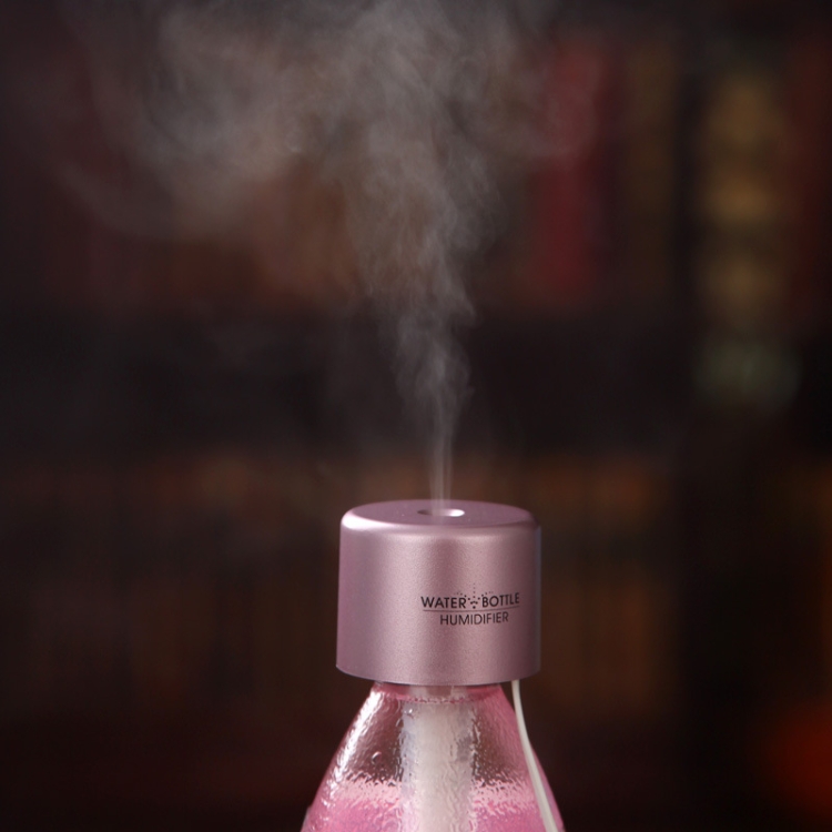 

BD602 Water Bottle Cap Humidifier USB Car Aromatherapy Humidifier(Pink)