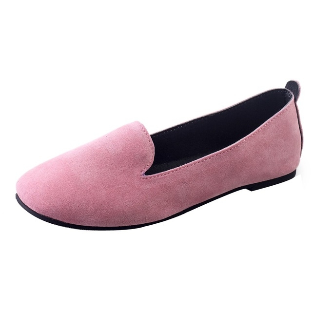 

Woman Flat Round Toe Shallow Casual Soft Bottom Shoes, Size:40(Pink)