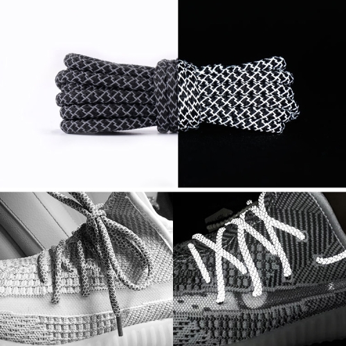 black reflective shoe laces