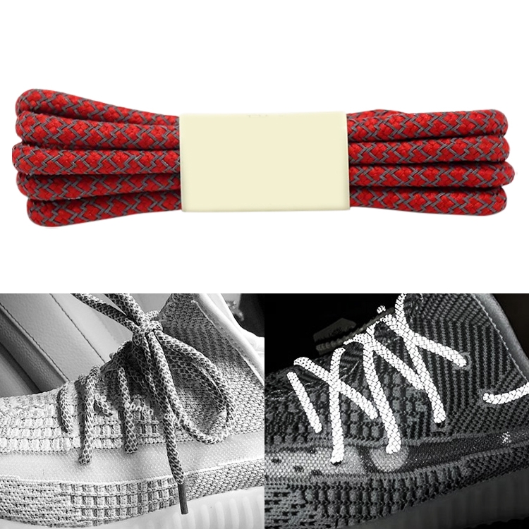 

Reflective Shoe laces Round Sneakers ShoeLaces Kids Adult Outdoor Sports Shoelaces, Length:160cm(Bright Red)