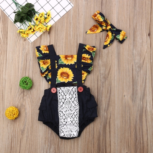 girls sunflower romper