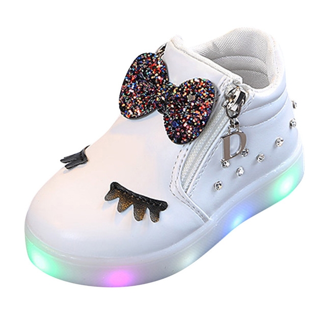 

LED Luminous Soft Bottom Boots Sneakers Casual Shoes, Size:21(White)