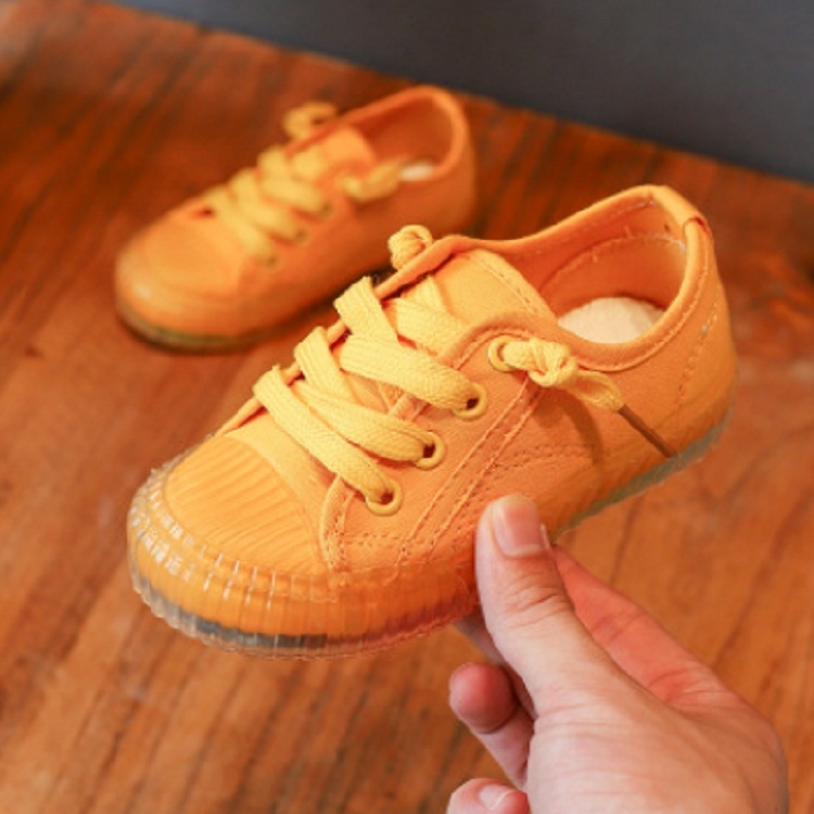

Children Canvas Shoes Printed On-Slip Kids Spotrt Shoes, Size:26(Yellow)