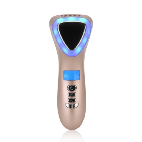 

Ultrasonic Cryotherapy LED Hot Cold Hammer Facial Lifting Vibration Massager Face Body Spa Home Beauty Instrument(Champagne)