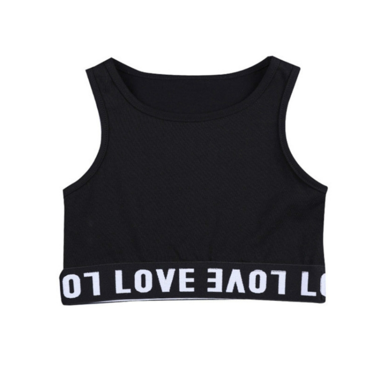 

Girls Hip Hop Style Street Dance Performance Costumes, Size:180cm(Black Vest)