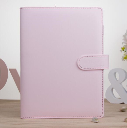 

Notepad Cover Loose Leaf Handbook Protector Simple and Fresh Stationery, Color:A6 Cherry Pink