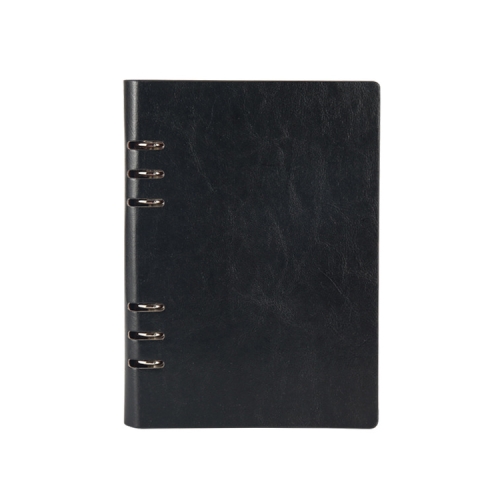 

Business Notepad Loose Leaf Replaceable Inner Notebook Thickened Diary Book, Color:A5 Black