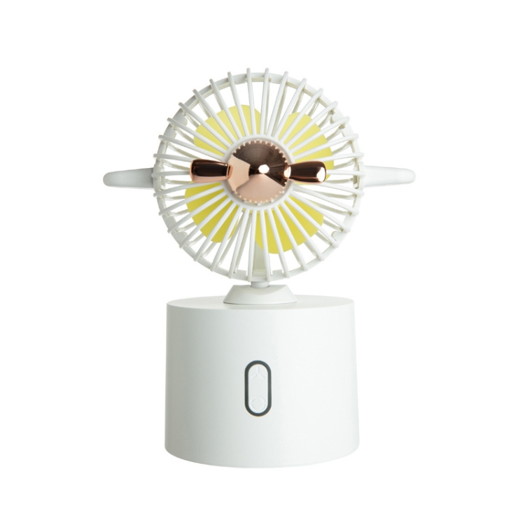 

Creative Aircraft Shaking Head Fan Office Desktop USB Charging Mini Fan(Simple White)