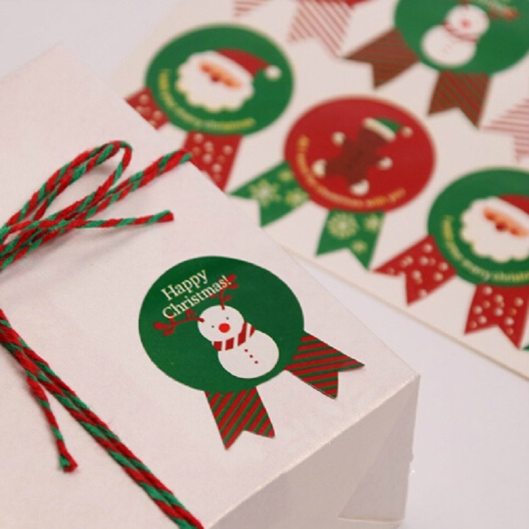

10 PCS Christmas Gift Box Sealing Sticker Biscuit Bag Cake Box Sticker,Random Color Delivery