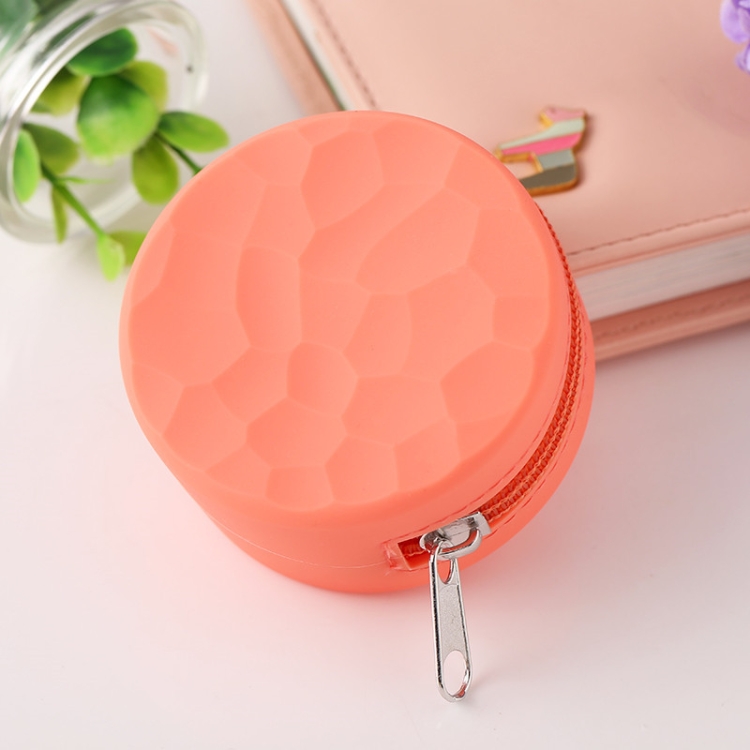 

3 PCS Cute Solid Color Creative Silicone Zip Coin Purse(Orange)