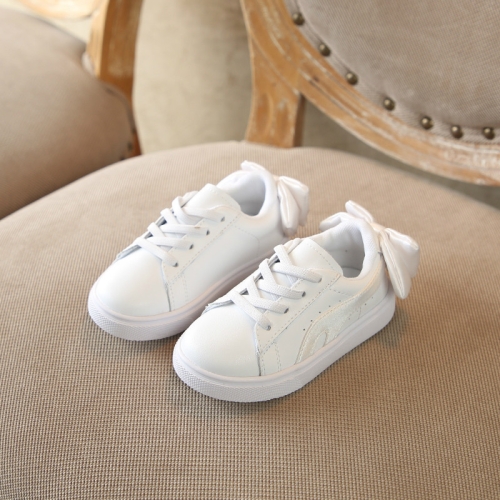 

Autumn Super Soft Leather Non-slip Girls Casual Shoes, Shoe Size:24(White)