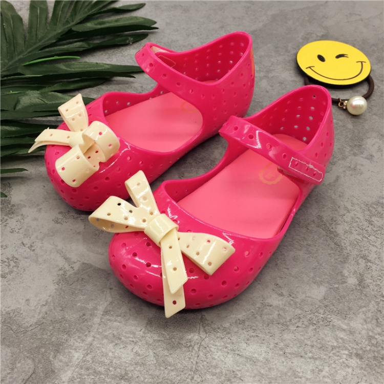 

Girls Summer Non-slip Hole Shoes Beach Sandals, Shoe Size:27(Rose Red)