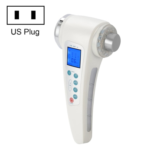 

Double-head Ultrasonic Beauty Instrument Ion Import and Export Cleansing Instrument Multi-function Beauty Instrument, Specification:US Plug(White)