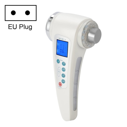 

Double-head Ultrasonic Beauty Instrument Ion Import and Export Cleansing Instrument Multi-function Beauty Instrument, Specification:EU Plug(White)