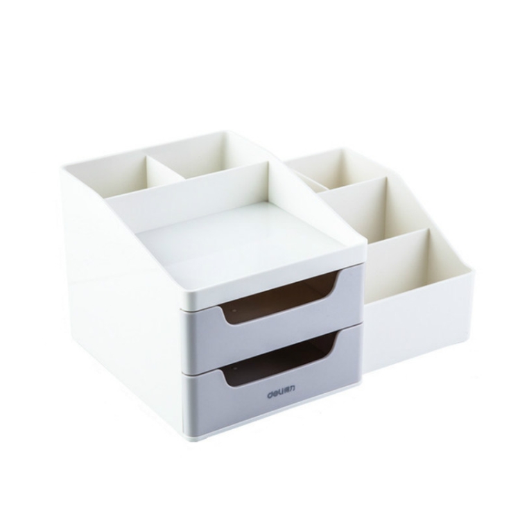 

Multifunctional Desktop Pen Holder Cosmetic Storage Box(Light Gray-8900)