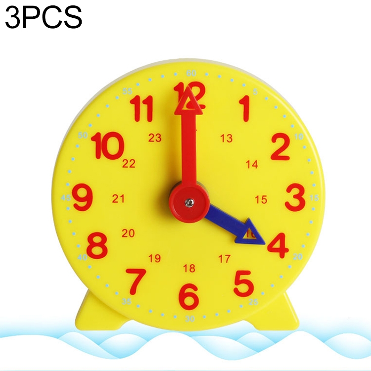 

3 PCS Clock Model Student Know Clock Child Learning Toy (Two-needle Linkage 12 O clock)