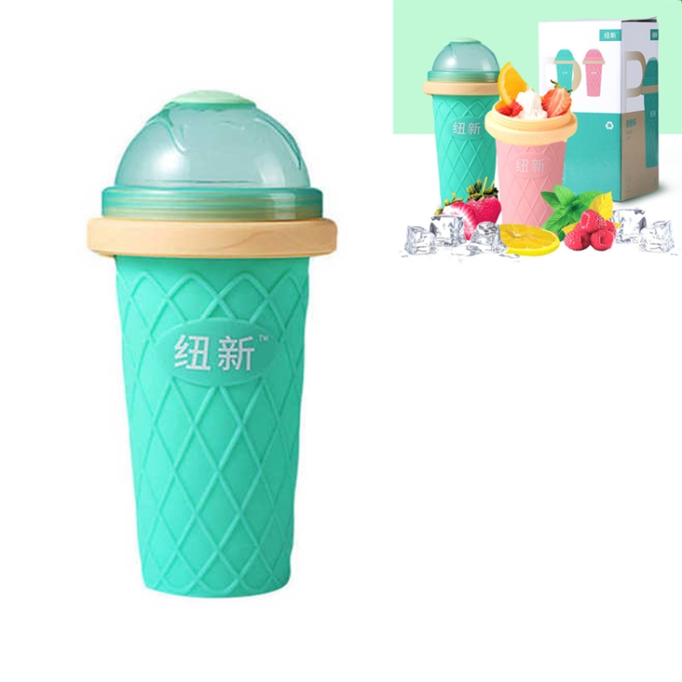 

Creative Ice Water Glass Travel Portable Children Plastic Smoothie Cup Pinch Cup(Light Green)